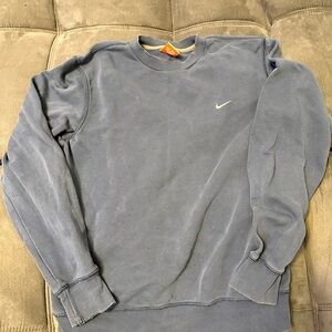 Vintage Nike🔵  Blue Crewneck Sweater with Ribbed Detailing